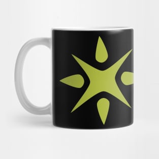 Large Geometric abstract snowflake in green Mug